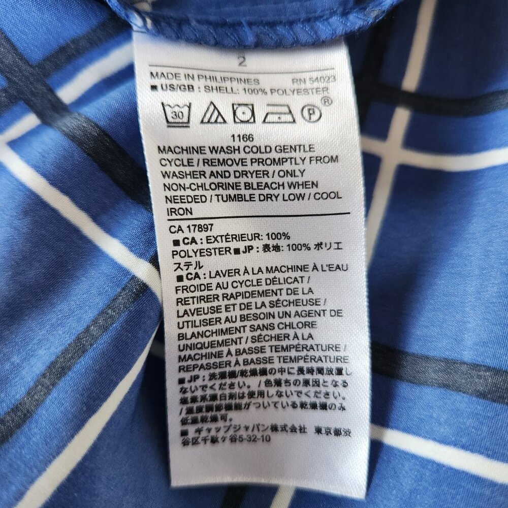 BANANA REPUBLIC FACTORY BLUE PLAID DRESS  SIZE 2 - Picture 6 of 6